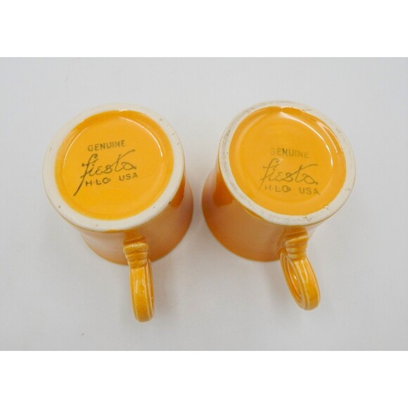 Fiesta Fiestaware Vintage Yellow Tom And Jerry Coffee Mug Ring Handle - Picture 9 of 10